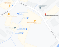 Ausschnitt von Google Maps, das die Lage von Kunterbunt Second Hand in Wilhelmsburg zeigt.